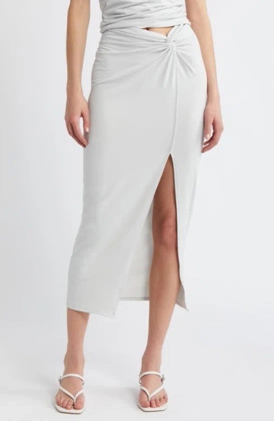 Open Edit Twist Front Maxi Skirt In Grey Glacier