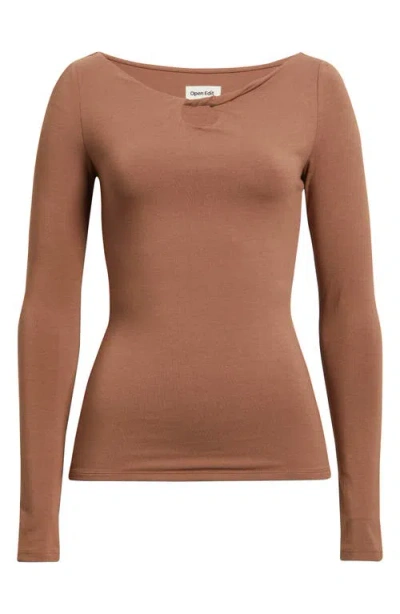 Open Edit Twist Neck Cutout Top In Multi