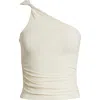 Open Edit Twist One-shoulder Top In White