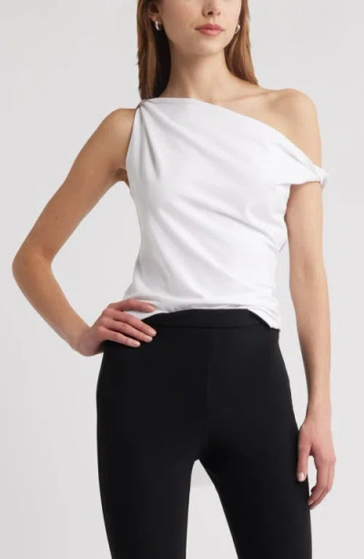 Open Edit Twist One-shoulder Top In White