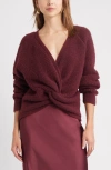 Open Edit Twist Reversible Sweater In Animal Print