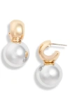 Open Edit Two-tone Orb Drop Earrings In Goldhodium