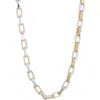 Open Edit Two Tone Rectangle Link Chain Necklace In Gold