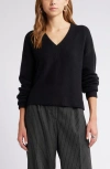Open Edit V-neck Sweater In Black
