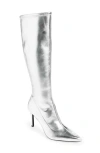 Open Edit Viv Pointy Toe Boot In Silver