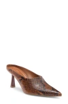 Open Edit Vivica Pointed Toe Mule In Brown Snake