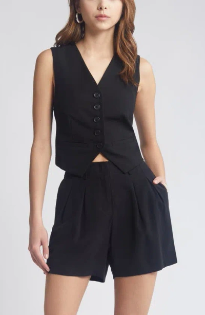 Open Edit Waistcoat Vest In Black