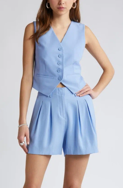 Open Edit Waistcoat Vest In Blue Hydrangea