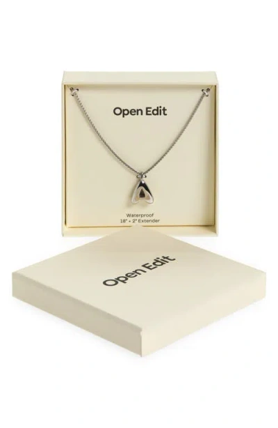 Open Edit Waterproof Bubble Initial Pendant Necklace