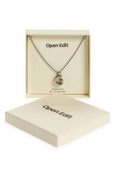Open Edit Waterproof Bubble Initial Pendant Necklace