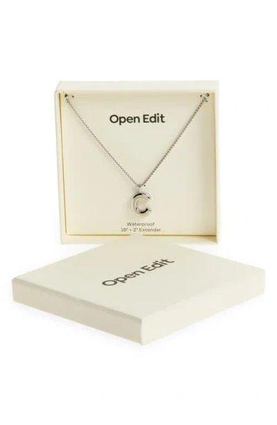 Open Edit Waterproof Bubble Initial Pendant Necklace