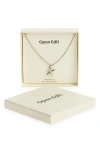 Open Edit Waterproof Bubble Initial Pendant Necklace