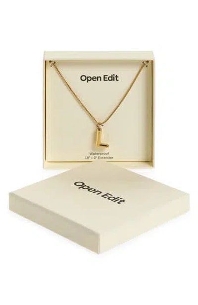 Open Edit Waterproof Bubble Initial Pendant Necklace In Gold