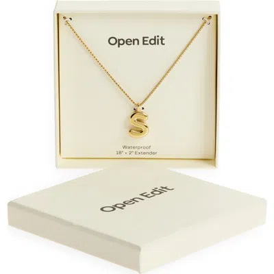 Open Edit Waterproof Bubble Initial Pendant Necklace In Gold