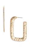 Open Edit Watery Rectangular Hoop Earrings In Gold