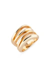 Open Edit Wavy Band Ring In Gold