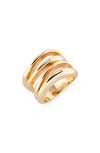 Open Edit Wavy Band Ring In Gold