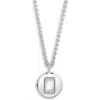 Open Edit Wheat Chain Puffy Pendant Necklace In Clear- Rhodium