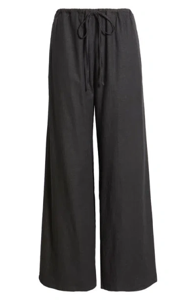 Open Edit Wide Leg Linen Pants