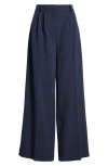 Open Edit Wide Leg Pants In Navy Blazer