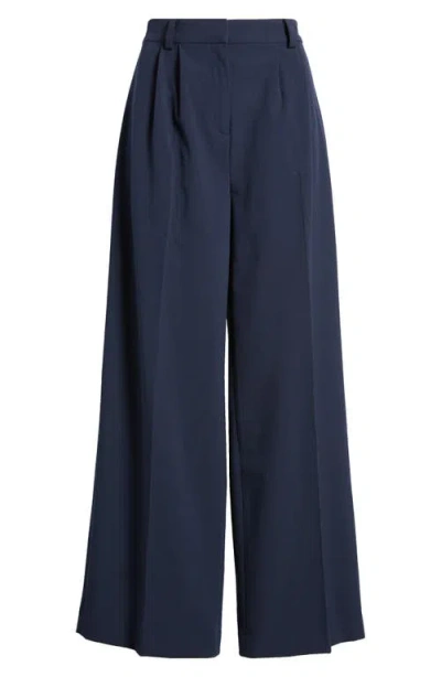 Open Edit Wide Leg Pants In Navy Blazer