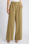 Open Edit Wide Leg Pants In Olive Brine