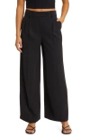 Open Edit Wide Leg Suit Trousers In Black