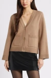 Open Edit Wide Sleeve Cardigan In Brown