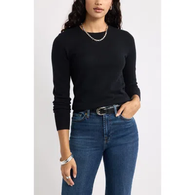 Open Edit Wool & Cashmere Sweater In Black Rock