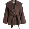 Open Edit Wrap Robe Coat In Brown