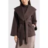 Open Edit Wrap Robe Coat In Brown