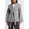 Open Edit Wrap Robe Coat In Gray