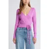 Open Edit Wrap Sweater In Pink Rosebud