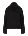 Open Lab Woman Turtleneck Black Size 6 Acrylic, Polyamide, Wool, Mohair Wool In Black