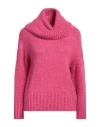 Open Lab Woman Turtleneck Fuchsia Size 4 Acrylic, Polyamide, Wool, Mohair Wool In Pink