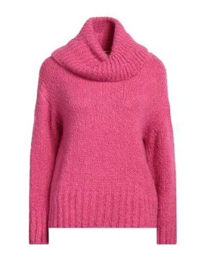 Open Lab Woman Turtleneck Fuchsia Size 4 Acrylic, Polyamide, Wool, Mohair Wool In Pink