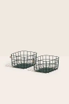 Open Spaces Medium Wire Baskets - Set Of 2 In Green