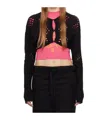 Open Yy Argyle Cardigan In Black