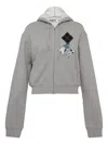 Open Yy Argyle-patch Hoodie In Gray