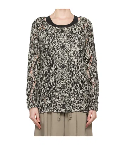 OPEN YY ARGYLE POINTELLE CARDIGAN