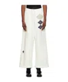 Open Yy Argyle Wide Track Pants In White