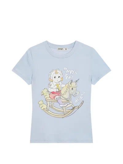 Open Yy Baby Graphic T-shirt In Blue