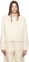 Open Yy Quilted Bomber Jacket In Cream