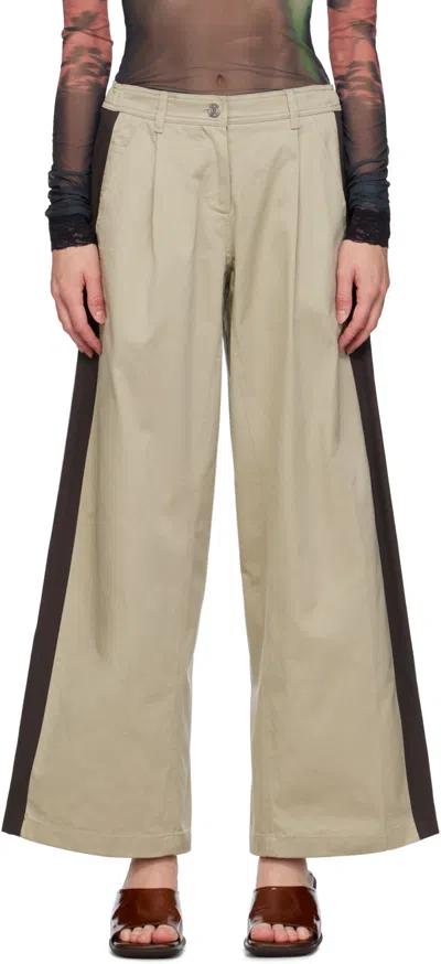 Open Yy Beige Baggy Trousers