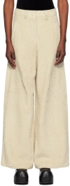 OPEN YY BEIGE CORDUROY WIDE-LEG TROUSERS