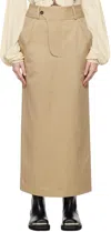 Open Yy Beige Fly Out Maxi Skirt In Beige