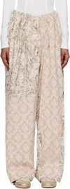 Open Yy Beige Paisley Full Gather Trousers In Multi