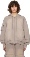 Open Yy Beige Pocket Washed Box Hoodie In Beige