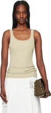 Open Yy Beige Ribbed Tank Top In Beige