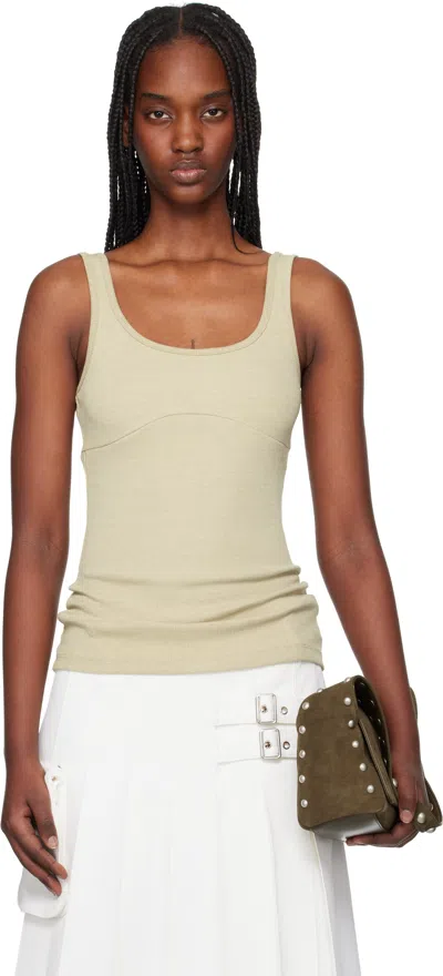 Open Yy Beige Ribbed Tank Top